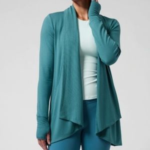 ATHLETA New Pranayama Wrap Cardigan - Borealis Teal Green